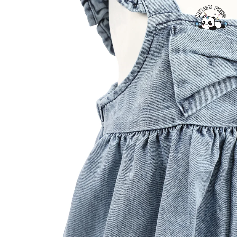 LEZONKIDS - Best New Product 2024 Soft Denim Frock Design Girls Dresses 2-12 Children Clothing